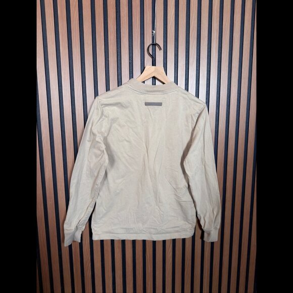 Fear Of God Essentials Shirt Large Tall / 10 Boys Beige Long Sleeve 100% Cotton - Picture 2 of 9